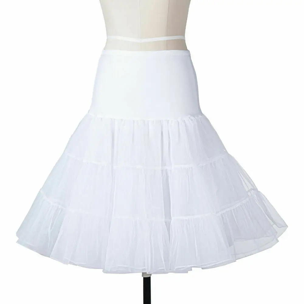 Falda interior blanca de 26 ", enagua Retro, vestido de novia, falda de tutú Rockabilly