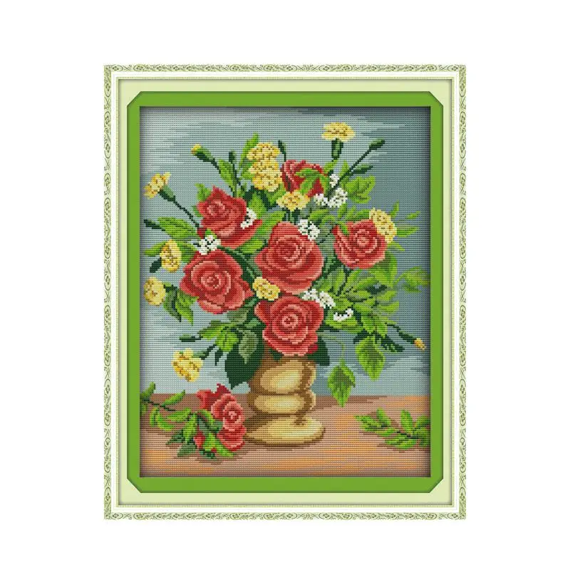 

Роза (4) набор для вышивки крестом цветок 14ct печатная ткань холст вышивка DIY рукоделие ручной работы