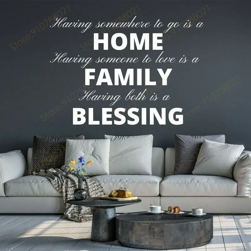 

Wall Decals Quotes Home Family Blessing Vinyl Modern Home Decoration Living Room Bedroom Sticker Words Wallpaper DIY Murals S337