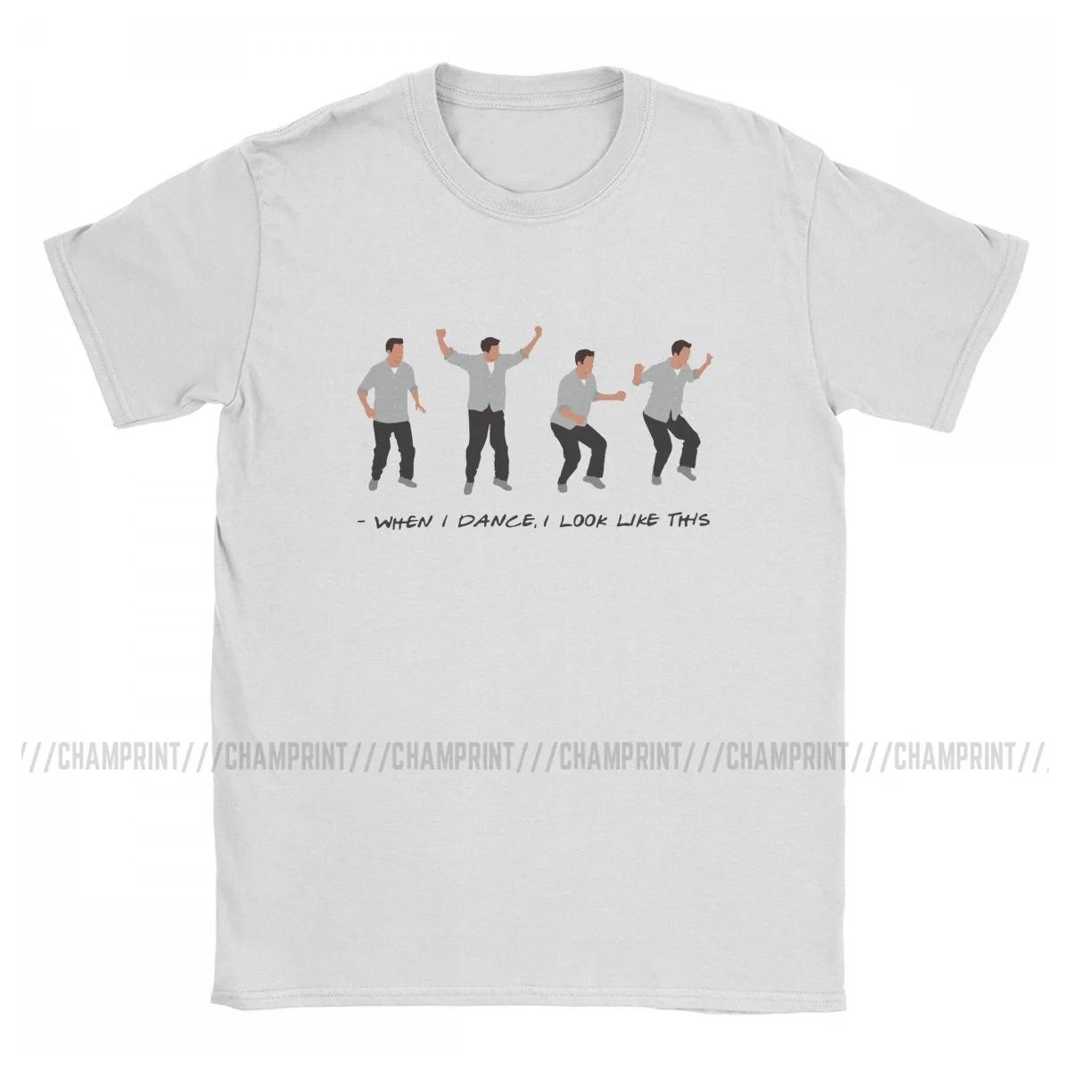 Leisure friends chandler bing when i dance tシャツメンズクルーネックコットンtシャツtv半袖tシャツオリジナル服