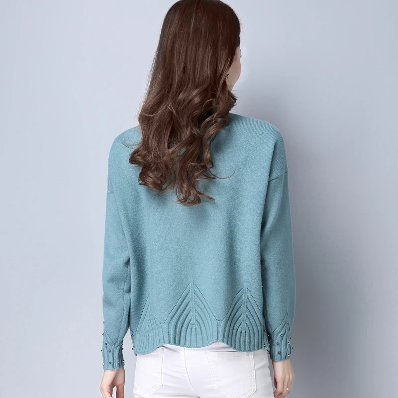 PEONFLY 2022 Women Knitted Cardigan Sweater Vintage V Neck Solid Color Knitwear Long Sleeve Jumper Tops Ladies Blue Purple