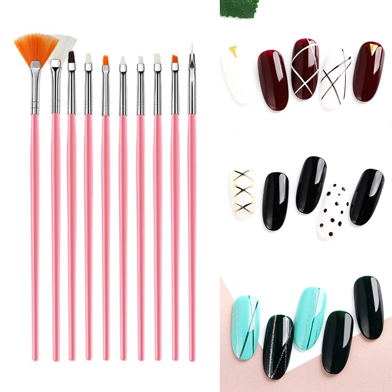 15pcs Dotting Pen Crystal Handle Nail DIY Art UV Gel Nail Brush Acrylic Brushes