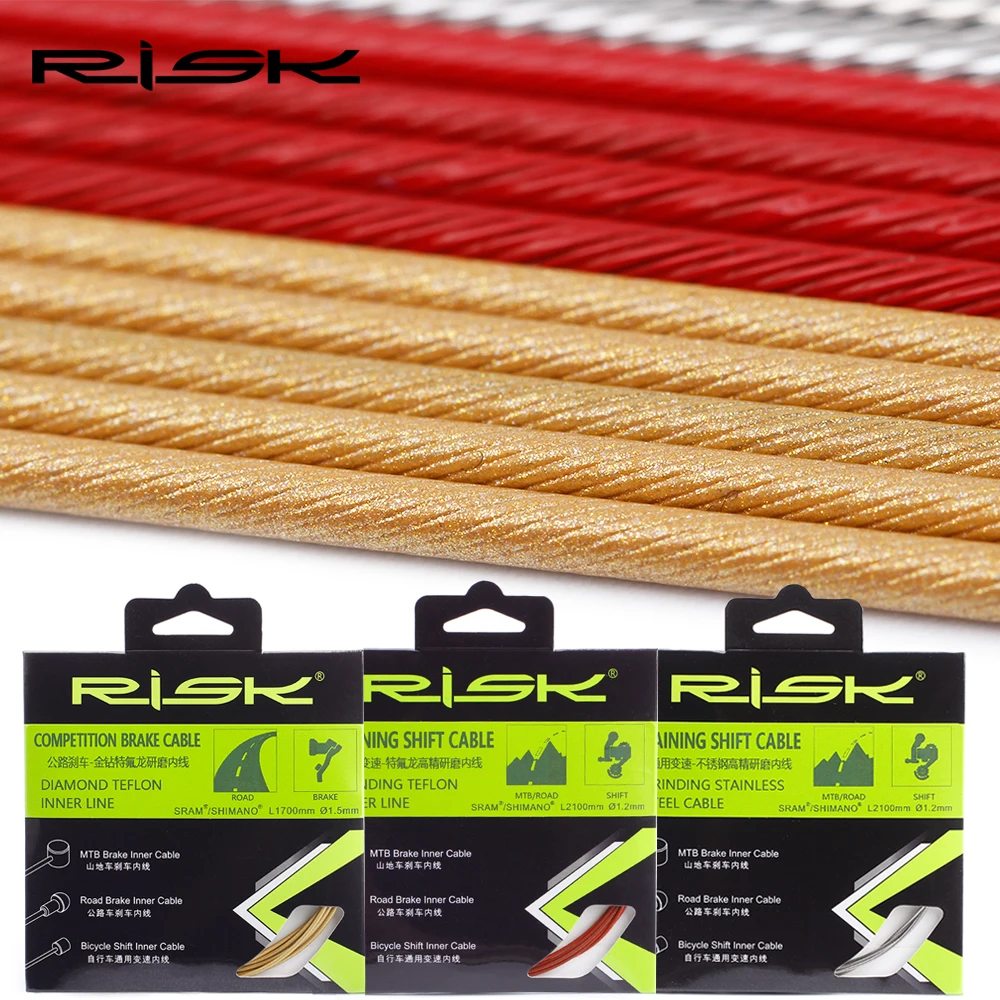 RISK Bike Slick Stainless Nano Coating Inner Diamond Cable Front Rear Shift Cable Brake Cable for MTB Mountain Road Bicycle