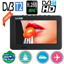 LEADSTAR 7 inch Portable Mini Tv Full Compatible With DVB-T2 H265/Hevc DVB-T/H264 Dolby Ac3 800x480 Support TF Card USB