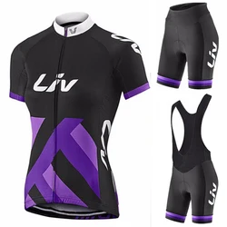 Cycling Set LIV 2022 Women Short Sleeve MTB Bike Clothing Racing Bicycle Clothes Ropa Ciclismo Cycling Wear Cycling Jersey Set