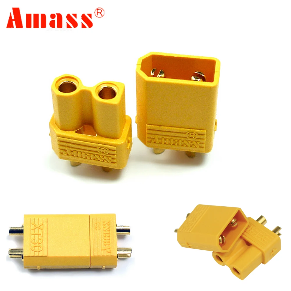 100pcs/lot Amass XT30U Male Female Bullet Connector Plug the Upgrade XT30 For RC FPV Lipo Battery RC Quadcopter (50 Pair)