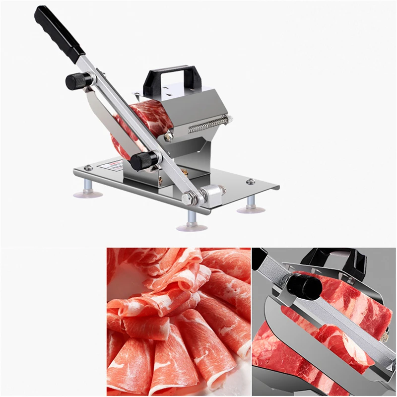Trancheur manuel multifonction de viande et légumes, Machine à trancher le bœuf en rouleau d'agneau pour usage domestique et Commercial