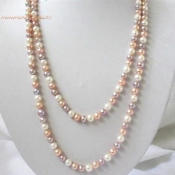 New Fashion Simulated-Pearl Shell Diy Long Chains 36inch 10mm Round Beads Beaded Necklace For Women Wedding Party Jewelry MY2013