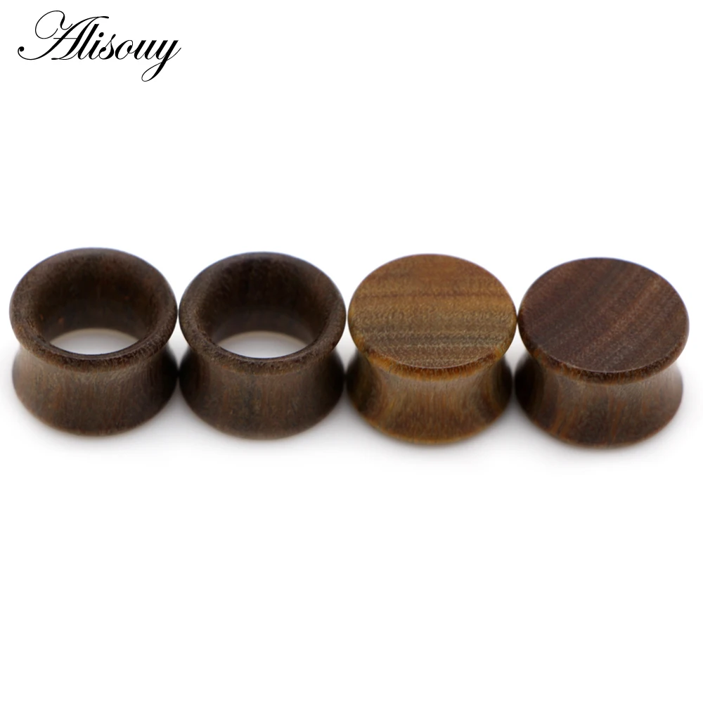 Alisouy 2pcs Wood Ear Plug Tunnel Earring Guages Stretcher Expander Dermal Piercing Oreja Mujer Stretcher Unisex Body Jewelry