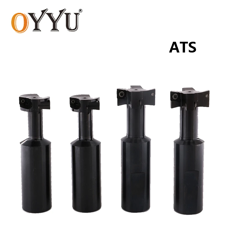 

OYYU ATS C25 Indexable T-Slot Milling Cutter Straight Shank Grooving End Mill Holder use CCMT060204 CCMT CPMT Carbide Inserts