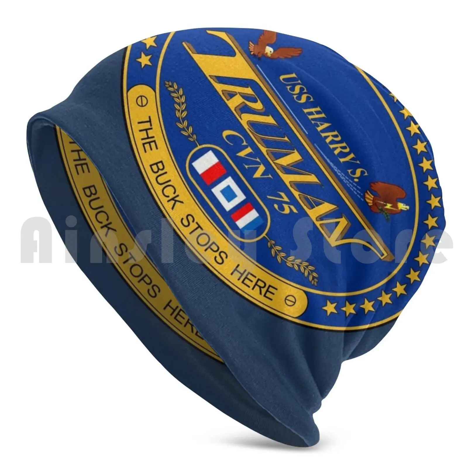 Uss Harry S. Truman ( Cvn-75 )-The Buck Stops Here Beanies Knit Hat Hip Hop Nimitz Carrier Harry Truman Us Navy Cvn