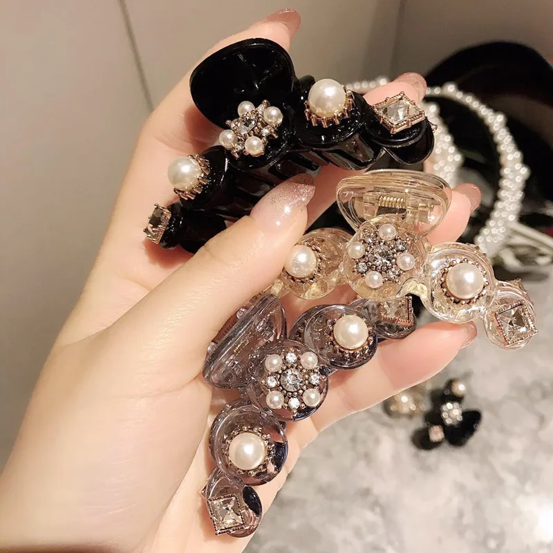 

Fashion Girl pearls flowers Hair Claws Beam Hairpin Women Hair Accessories Beauty Hair Crab Clamp Headwear Hair Clip