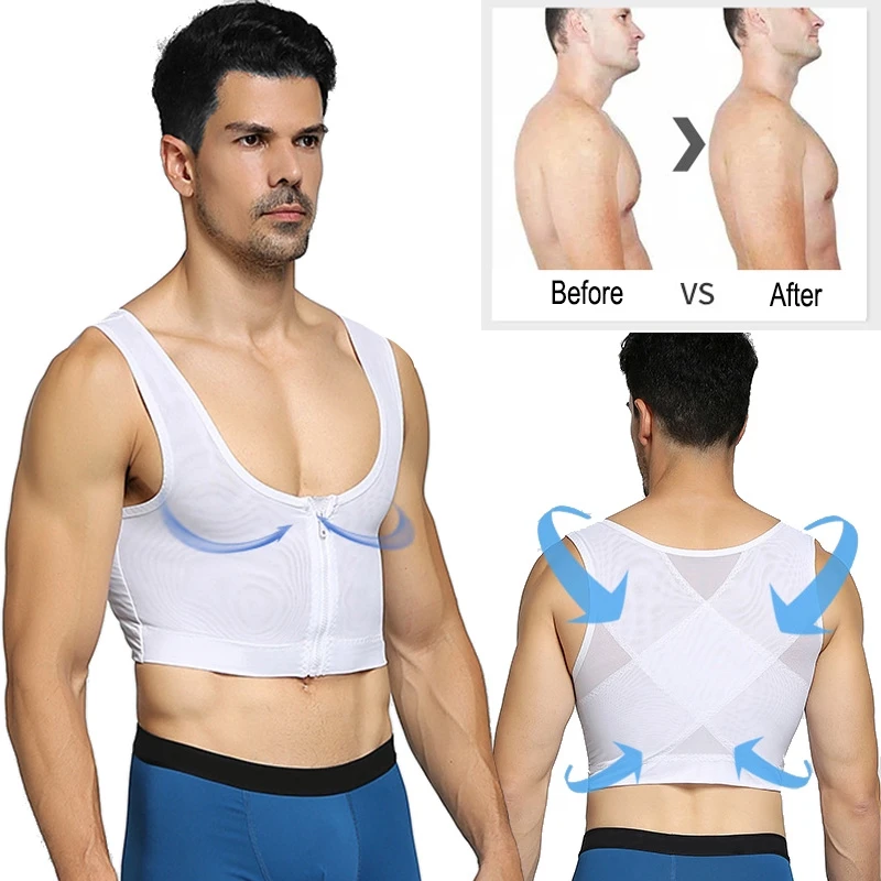 Men Shapewear Tops Gynecomastia Body Shaper Vest Chest Trainer Corset Sexy Men Posture Corrector Compression Shirt Tank Tops