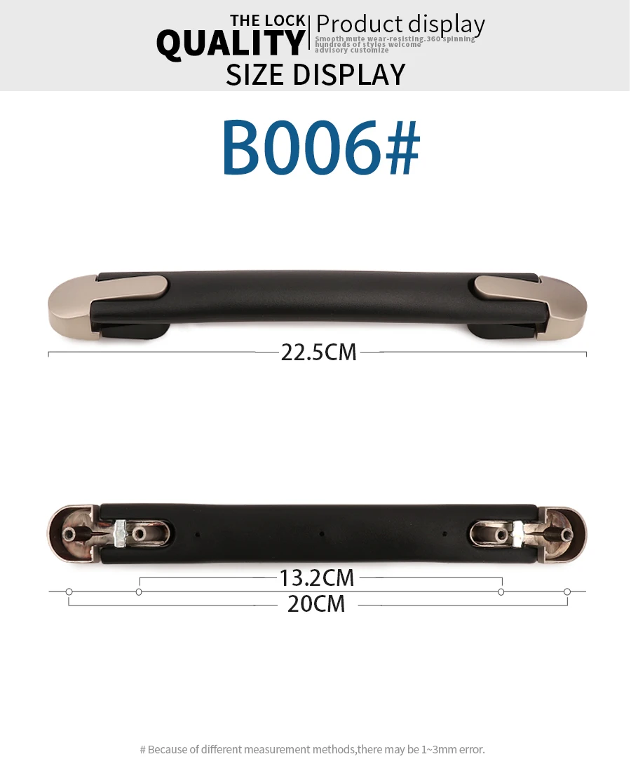 SUZAOZHE Suitcase Luggage Replacement Handle Travel Suitcase Handle Strap Factory Replacement Zinc Alloy Grip Carry Grip