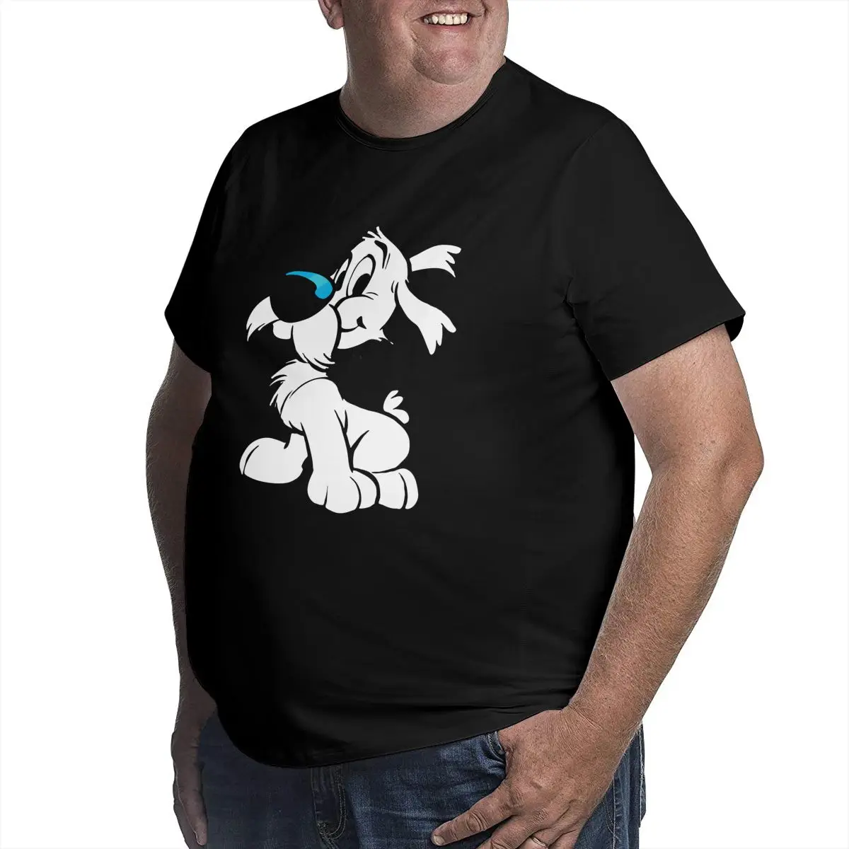 Men's T-Shirt Asterix And Obelix Big Tall Tee Shirt Dogmatix Idefix Ideafix Obelix Dog T Shirts O Neck Tops Big Size 4XL 5XL 6XL