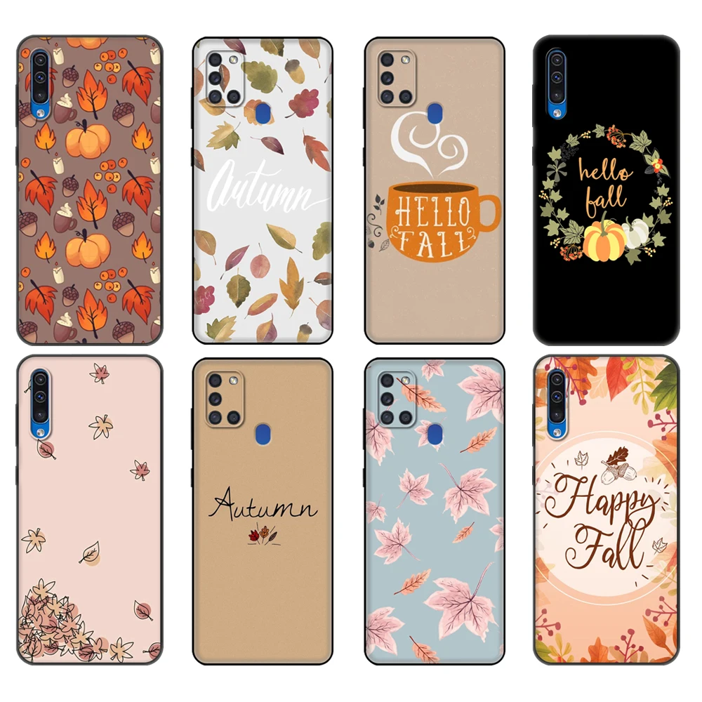 Black tpu Case For Samsung Galaxy A50 50S A30S A10 A01 A11 A21S A31 A41 A51 A71 M21 M30S S10 LITE  Halloween Pumpkin Lantern