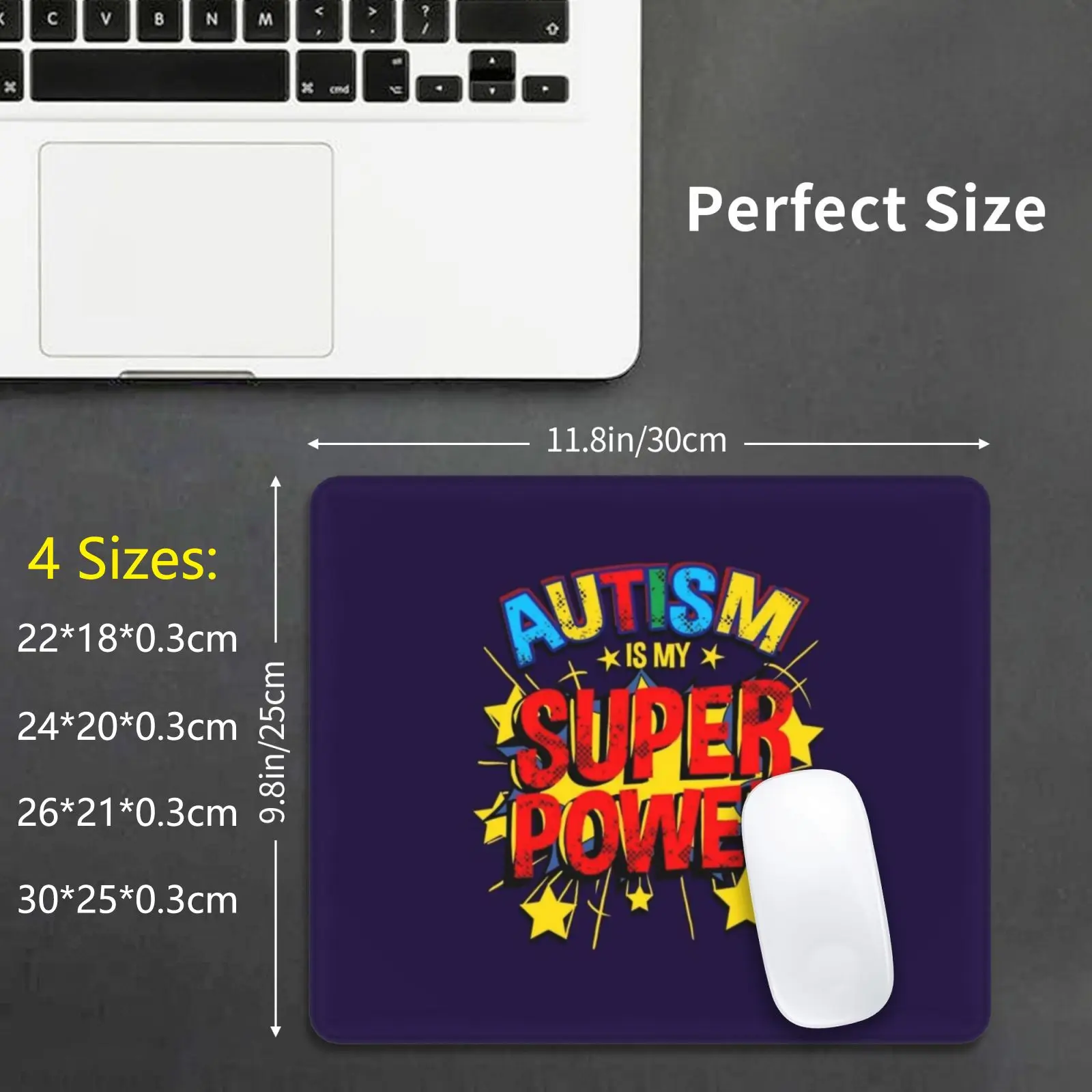 Autism Is My Superpower Mouse Pad DIY Print Autism Is My Super Power Happy Autism Awareness Day Quotes