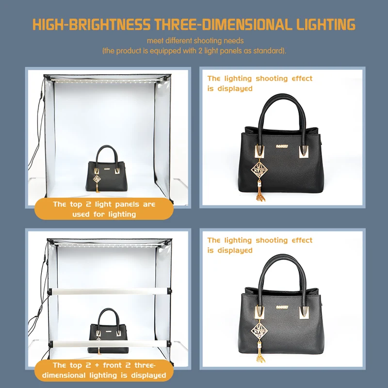 Photo Studio Box Portable Lightbox Tabletop Shooting PVC Backdrop Tent Photography Box Softbox Set for Items Display 45/65/80 cm