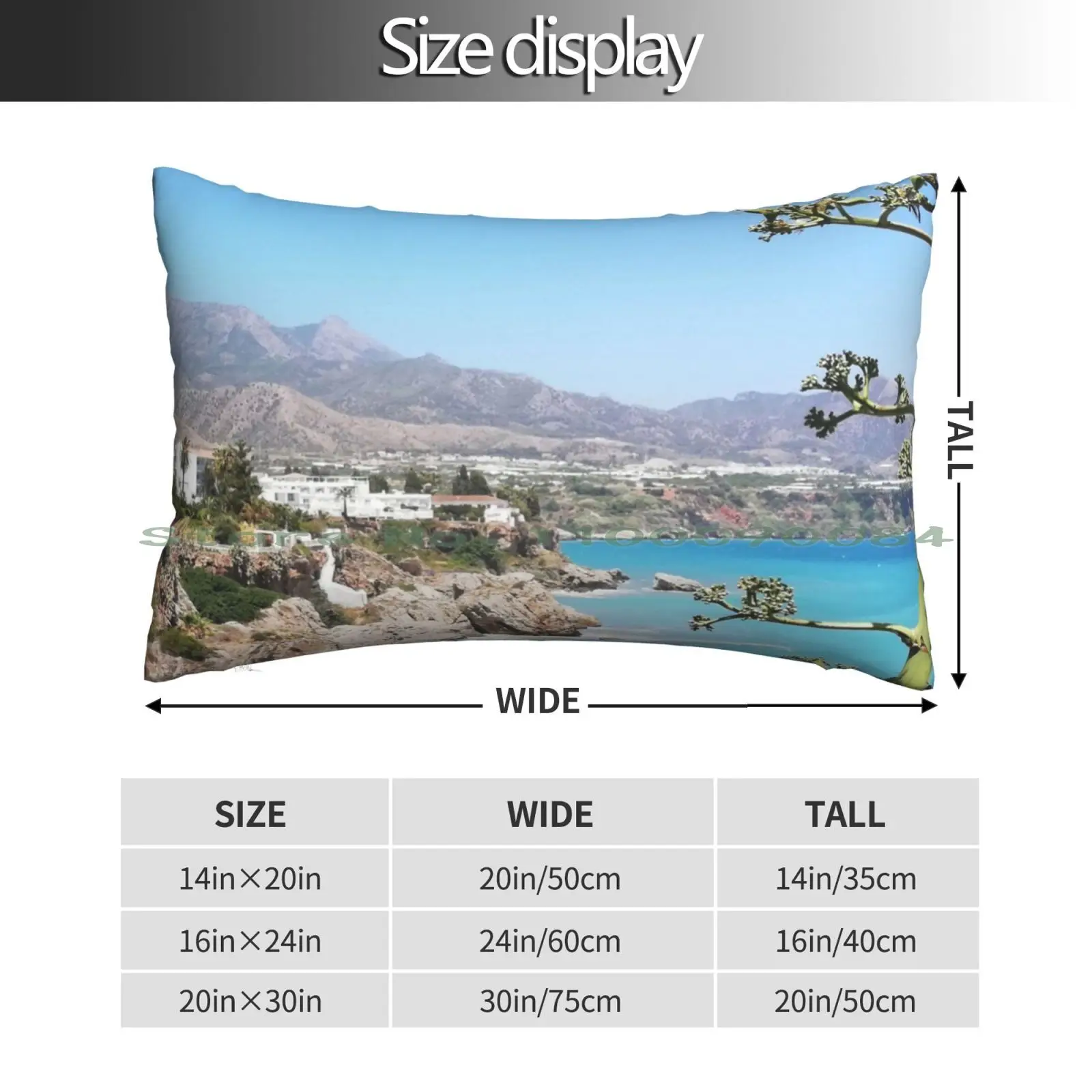 Spanish Seaside Photography , Nerja Pillow Case 20x30 50*75 Sofa Bedroom Italianstyle Tamburini Bevel Superleggera Panigale