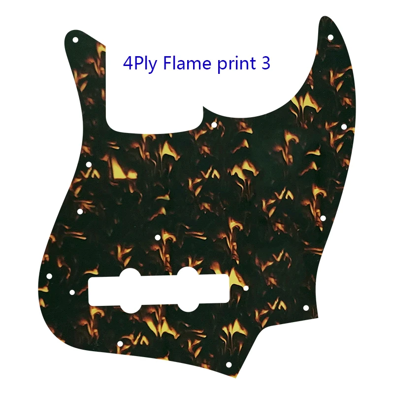 Pleroo Custom Parts - For US FD Vintage \'74 Jazz Bass Guitar Pickguard Scratch Plate, Multi Color Choice Flame Pattern