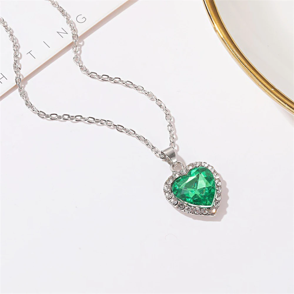 SUMENG 2024 New Titanic Heart Of Ocean Blue  Love Forever Pendant Necklace For Women Men Jewelry Gift