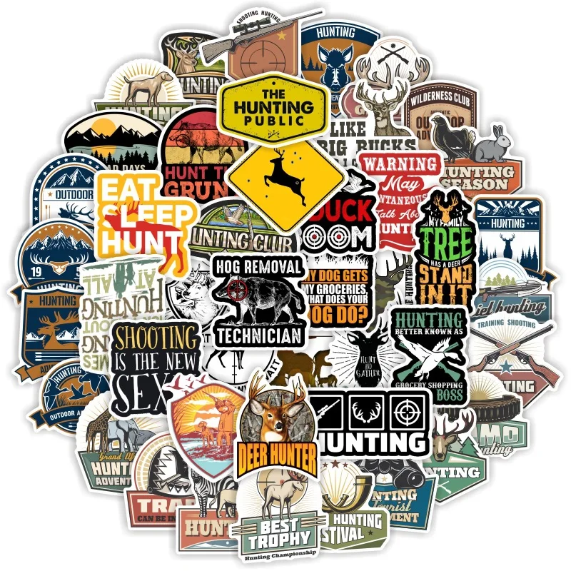 10/30/50/100Pcs Go Hunting Stickers For Waterproof Decal Laptop Motorcycle Luggage Snowboard Fridge Phone Car pegatinas