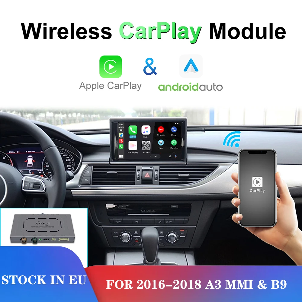 

Беспроводной модуль Apple Carplay для 2016-2018A3 MMI & B9 iOS13 Android Mirror Car Play Android Auto проводной ai box