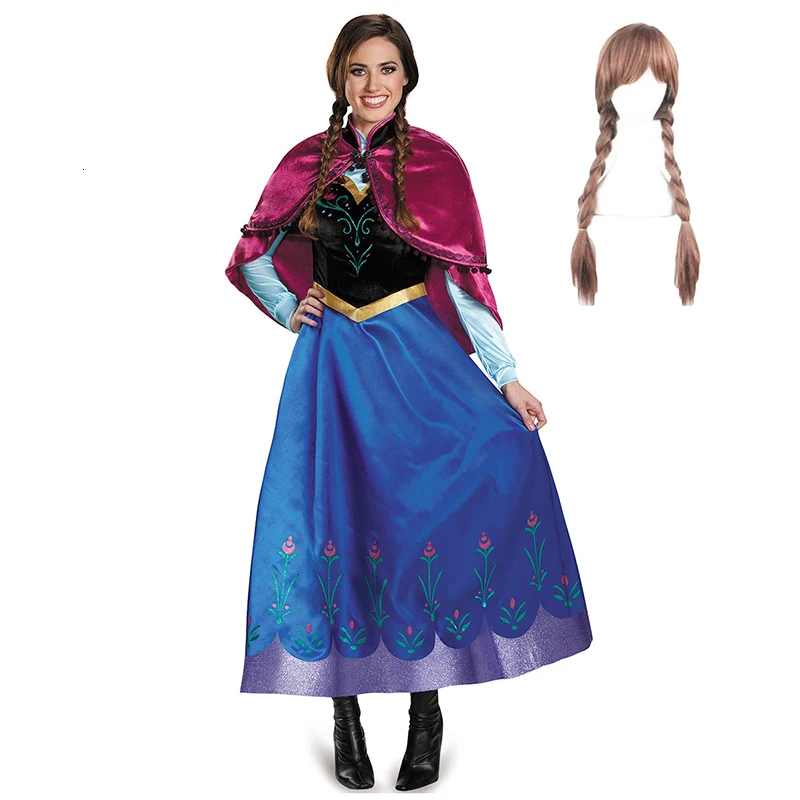 Adult Anna Elsa Dress Aladdin\'s Goddess Jasmine Cosplay Party Princess Dress