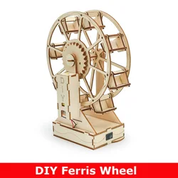 Creative Electric Ferris Wheel DIY Science Set Wooden Puzzle Craft Technology Educational Toys for Children Gift Idea