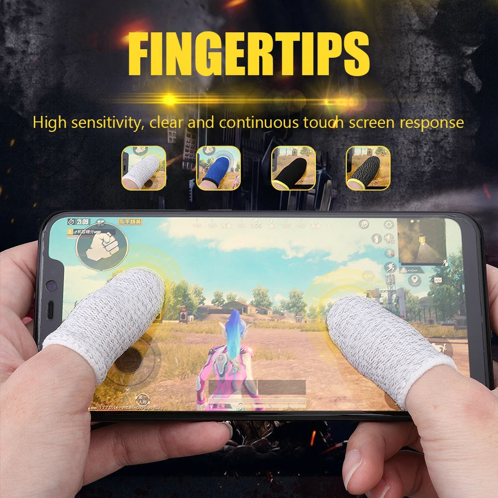 PLABBDPL – 8 Ditali In Tessuto Conduttivo Per Gaming Mobile, Antisuore E Traspiranti, Alta Sensibilità Per PUBG E Sparatutto