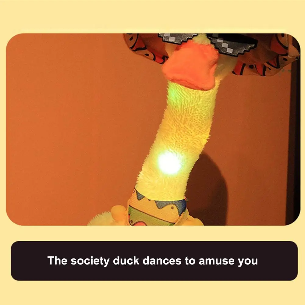 Duck Toy Electric Musical Light Effect Walking Dancing Duck Plush Toy Electronic Vocal Toys for Kids Adults