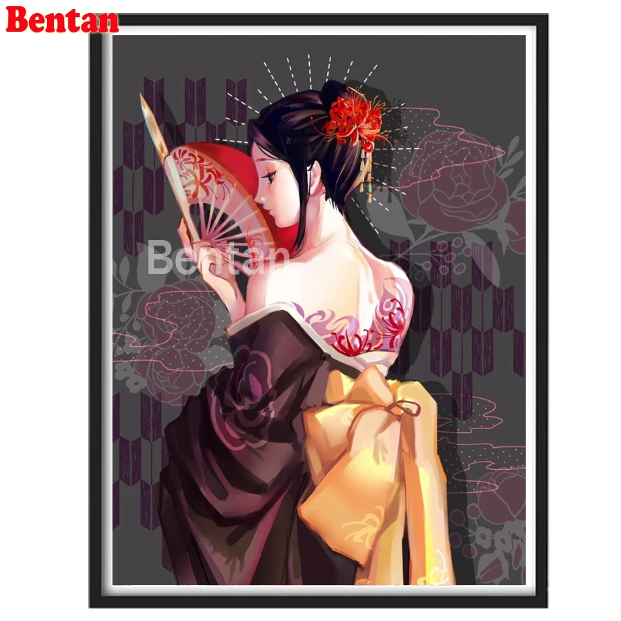 

5D Diy Diamond Painting Full Square Japanese Geisha Woman Diamond Embroidery Picture Of Rhinestones Mosaic Stickers Home Decor