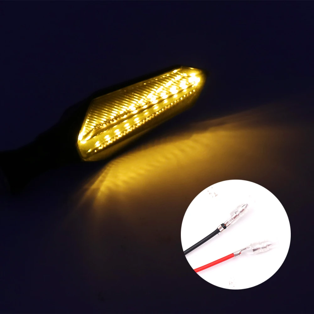 2PCS Motorcycle LED Turn Signal Lamp 12V 12LED Sequential Flowing Indicator Lights Blue and Yellow Lighting