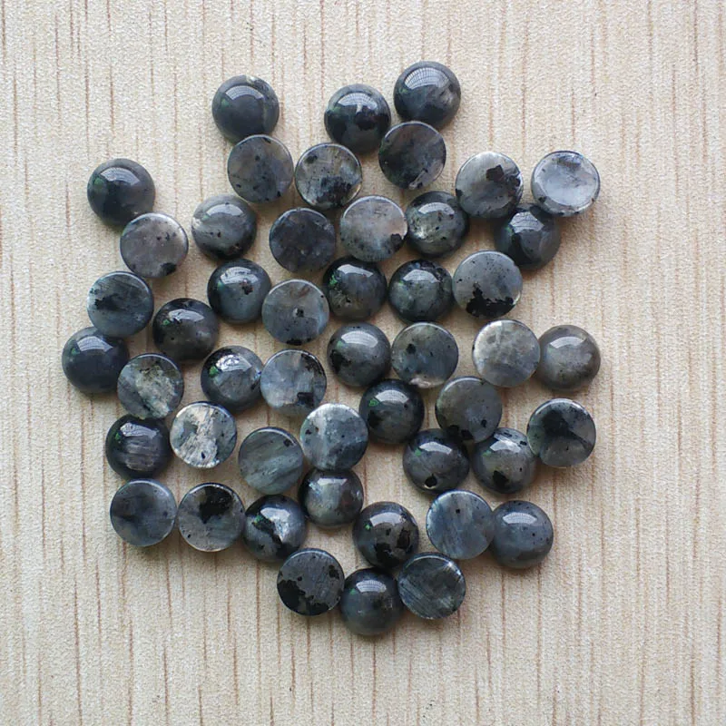 Cuentas de cabujón redondas de cabina negra natural de alta calidad para accesorios de joyería, venta al por mayor, 50 unids/lote gratis, 8mm