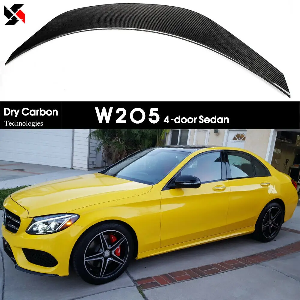 Dry Carbon Fiber Read Lid Spoiler for Mercedes C Class W205 4-Door Sedan 2015 - 2020