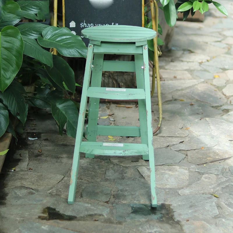 Fold Handmade Country Vintage Wooden Step Ladder Stool