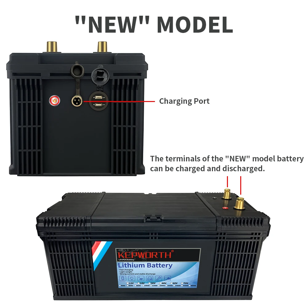 New 12V 50 100 120 135 180 200 300 400Ah LiFePO4 Battery Pack With Upgraded BMS Lithium Power Golf Cart RV Campers Off-Road