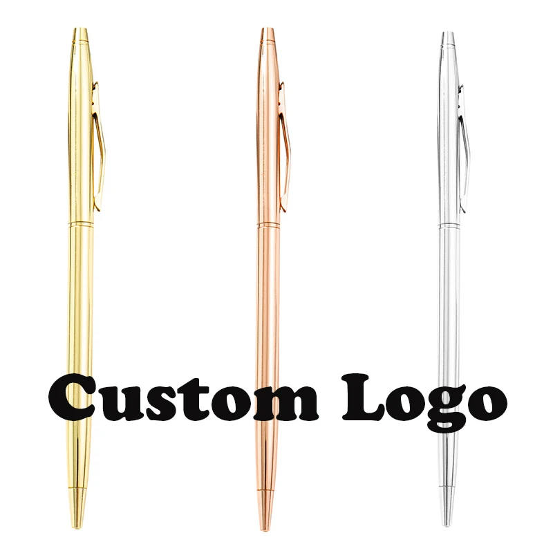 Custom Logo Metal Ballpoint Pen Custom Engraving Logo Advertising Pen Electroplating Ballpoint Pen Gift Pen Retractable Pen