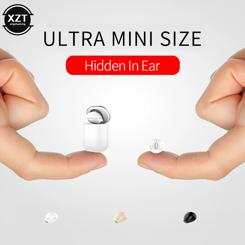 X20 Ultra Mini Wireless Single Earphone Hidden Small Bluetooth 3 Hours Music Play Button Control Earbud With Charge Case