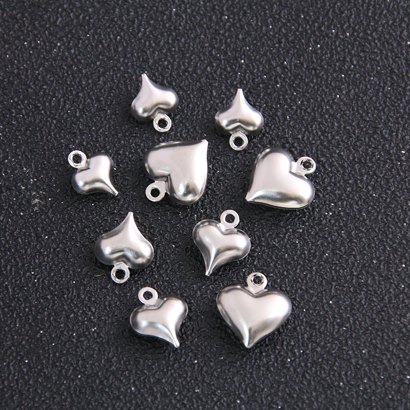 20pcs Charms Heart 3 Size 316 stainless Steel Silver Color Pendants Antique Jewelry Making DIY Handmade Craft