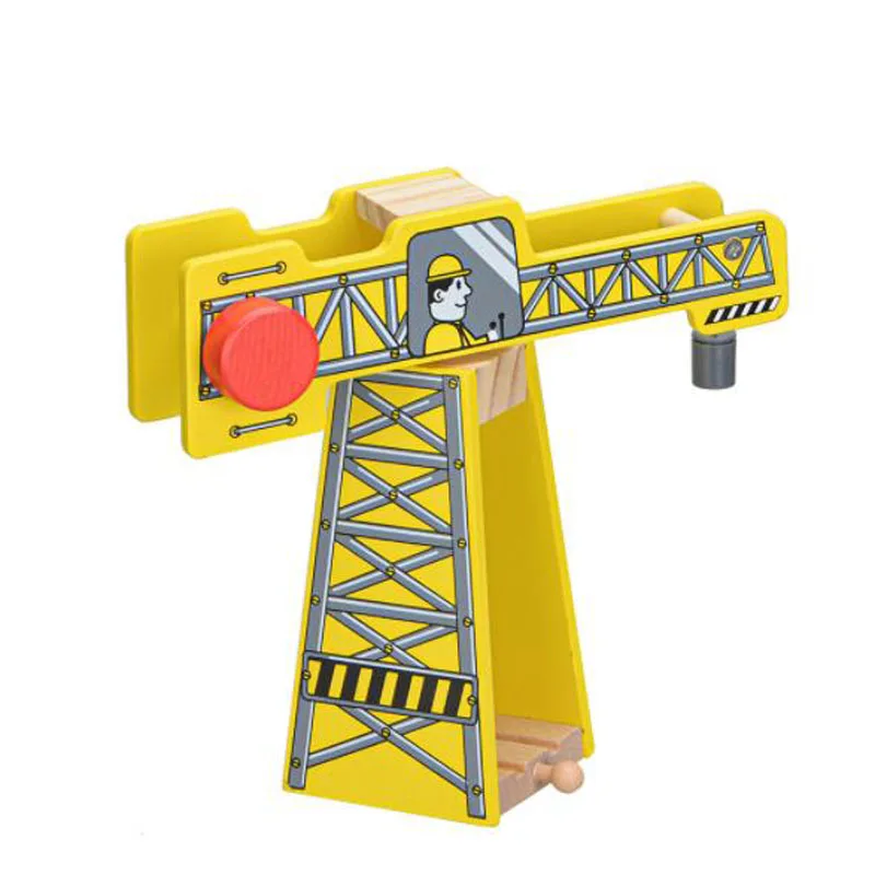 ALL Kinds Of Crane Compatible Biro Wooden Train Track Railway Accessories Move Crane House Tender Educational Toys