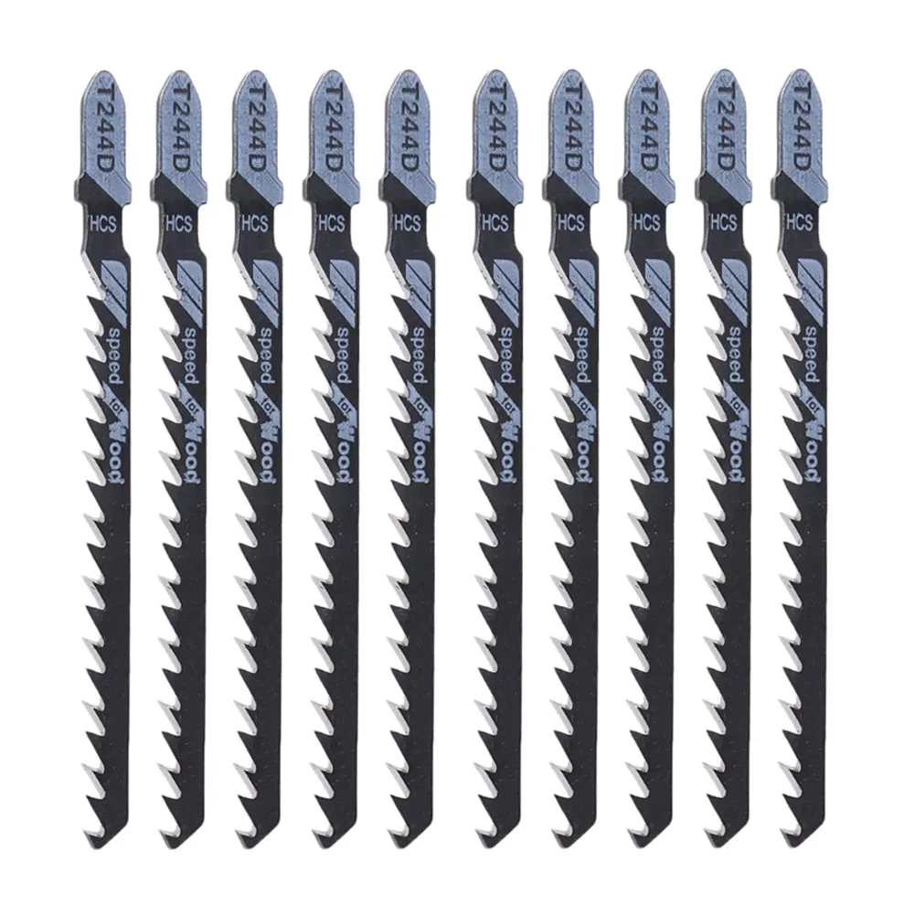 10 Stuks T244D HCS Decoupeerzaagbladen Koolstofstaal Messen Voor Houtbewerking Snijplank Plastic Fiber Power Tools Accessoires