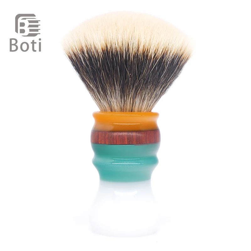 Boti Brush-Jam On The White Clouds And NC Chubby Finest Two Band Badger Hair Knot Fan Type Whole Shaving Brush Men's Beard Tool