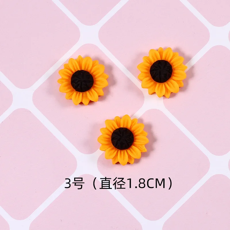 20pcs/lot Resin Daisy Sunflower Resin Cabochon Pendants Charms No Hole DIY Earring Necklace For Jewelry Making Accessories