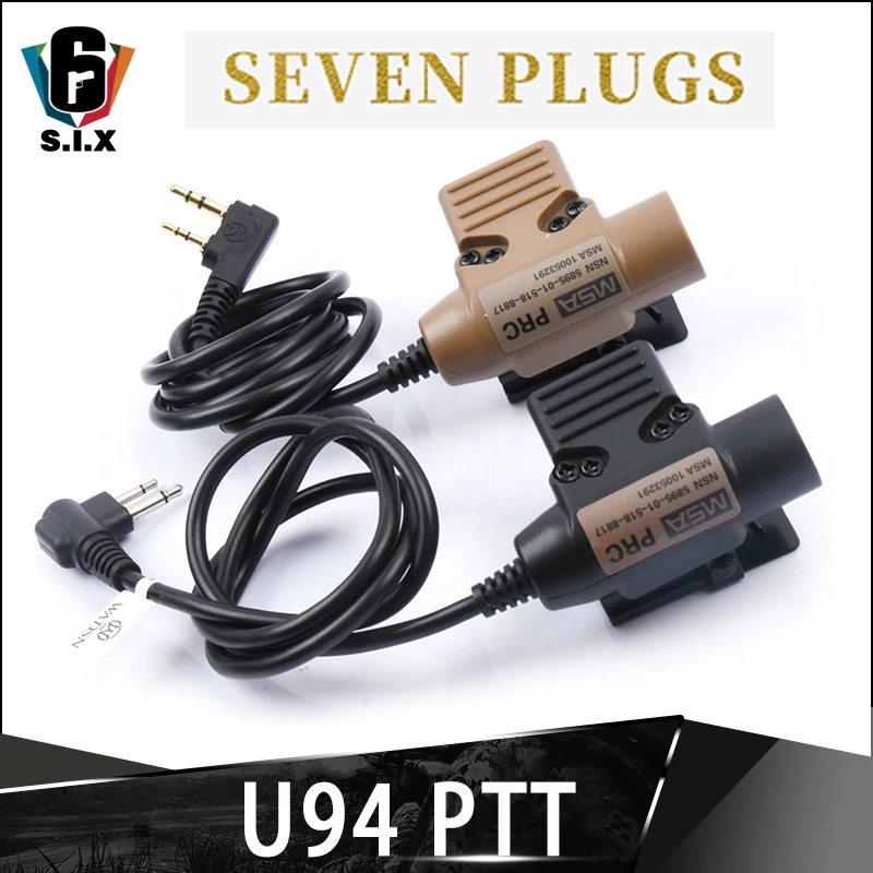 Tactical PTT Kenwood  U94 PTT Airsoft PTT For RAC TMC COMTAC Headset 7 Plug Hunting Military PTT