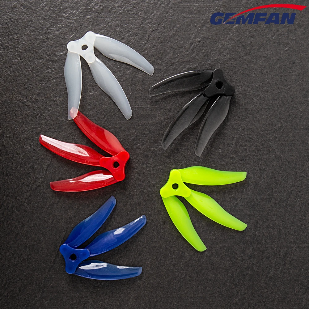 12PCS/2Pairs GEMFAN Floppy Proppy F5135 5.1inch 3-Blades Foldable Folding Propeller 5mm POPO Compatible for RC FPV Racing Drones