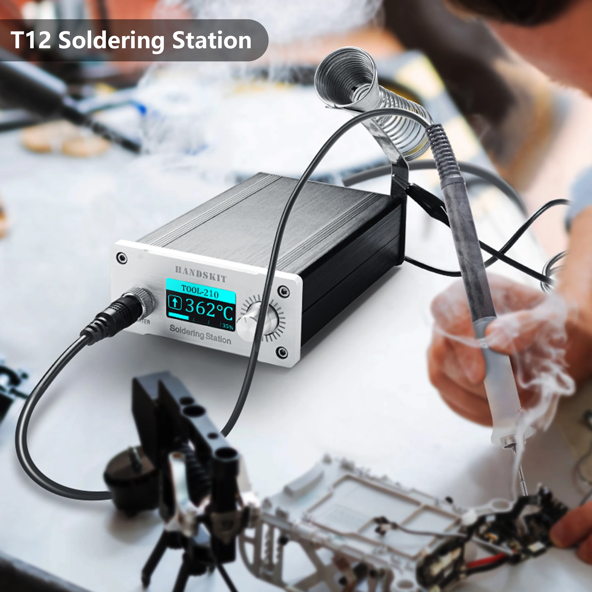 T210 Soldering Station OLED Digital Adjustment Auto Sleep 1s-1.5s Quick Heating JBC 210 Micro Electronic Repair Welding Tools