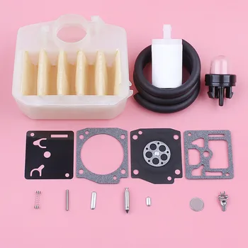 Kit de reconstrução para reparo de carburador, para husqvarna 340 345 350 353 346xp, linha de filtro de combustível de ar, primer bul, motosserra, peças de reposição