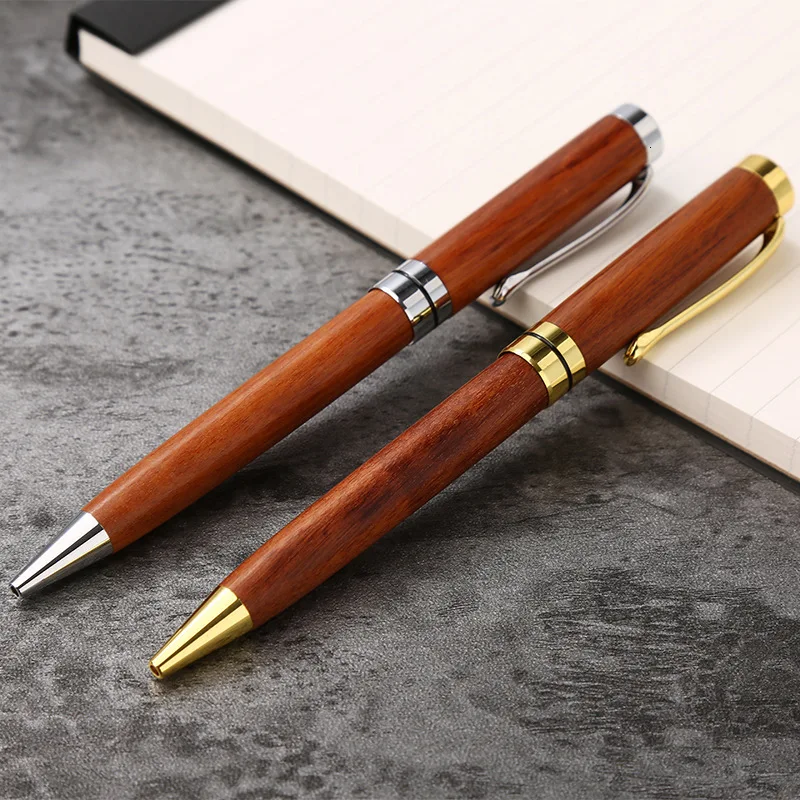 New Luxury Business Rollerball Pen Sign Pen Wood Rotate Ballpoint Pens For Student Gift Pen School Stationery Supplies 03742