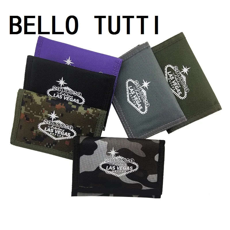 BELLO TUTTI Men Wallets Hasp Canvas Male Purse Short Wallet High Qaulity ID Cards Holder Money Bags Clutch Coin Purse Pocket